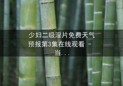 少妇二级淫片免费天气预报第3集在线观看 - 当欲望与命运在暴雨中交织