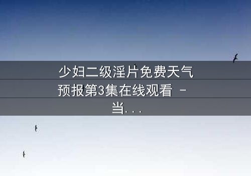 少妇二级淫片免费天气预报第3集在线观看 - 当欲望与风暴交织的禁忌之夜