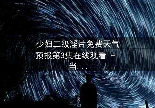 少妇二级淫片免费天气预报第3集在线观看 - 当欲望与命运在雷暴中交织