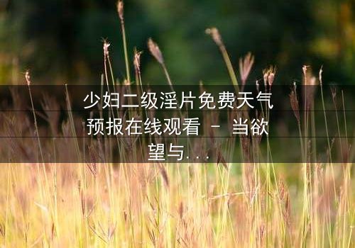 少妇二级淫片免费天气预报在线观看 - 当欲望与命运在雷暴中交织