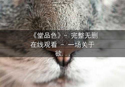 《堂品色》- 完整无删在线观看 - 一场关于欲望与救赎的致命游戏