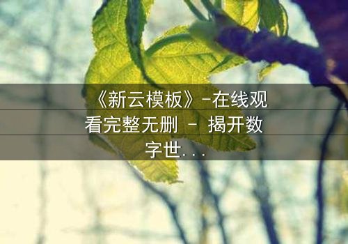 《新云模板》-在线观看完整无删 - 揭开数字世界的致命秘密